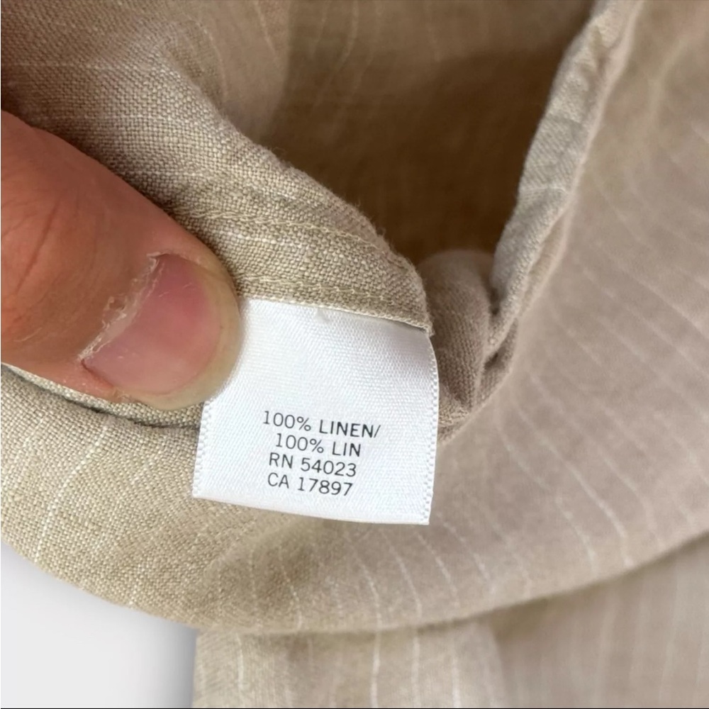 Banana Republic 100% Linen Military Long Sleeve Shirt Women’s M 15-15.5 Brown - Picture 6 of 9